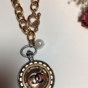 CHANEL Jewelry - Authentic Chanel button necklace/Pearl. CHANEL Jewelry - Authentic Chanel button necklace/Pearl.